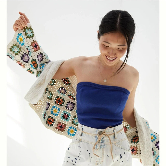 Anthropologie Tops - Anthropologie Classic Tube Top Orange Strapless Bright Colorful Shirt Tennesee